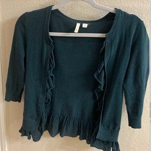 Sweet Cardigan with Ruffle Detailing, Size M
